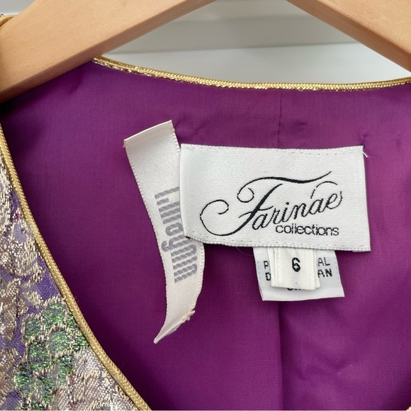 Vintage I. Magnin Farinae Collections Floral All Over Sequence Jacket Size 6 - Picture 5 of 11